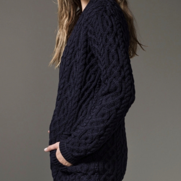 Aran Crafts 100% Merino Wool Open Front Cardigan Sweater Sz XXL Made In Ireland - Picture 15 of 17